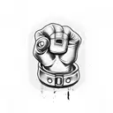 knuckles with guns tattoo design idea