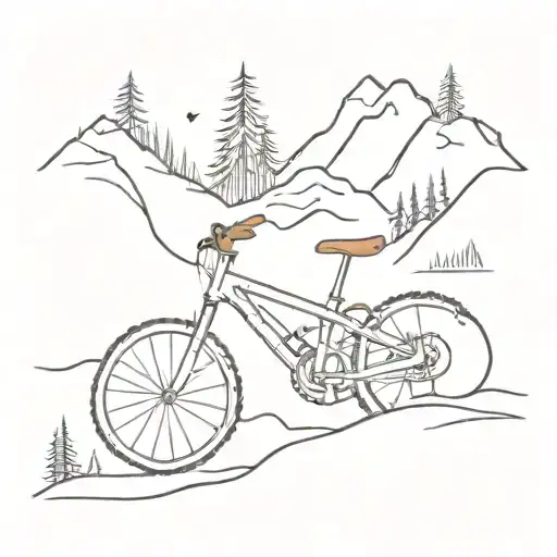 stick figure mountain bike crash  tattoo design idea