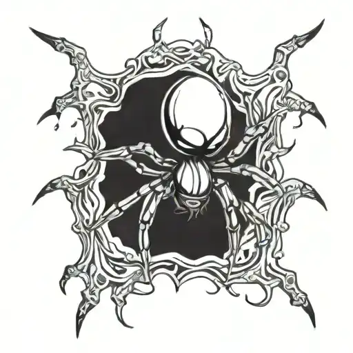 chrome melty spider tattoo design idea
