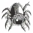 chrome melty spider tattoo design idea