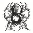 chrome melty spider tattoo design idea