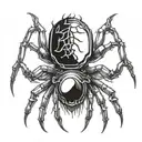 chrome melty spider tattoo design idea