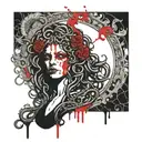  Medusa could be shown gazing into a gothic, ornate mirror, with the reflection in the mirror being more monsterous tattoo design idea