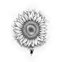 Sunflower and bee tattoo design idea