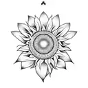 Sunflower and bee tattoo design idea