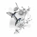 side by side firefly and hummingbird in harmony tattoo design idea