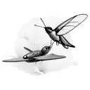 side by side firefly and hummingbird in harmony tattoo design idea