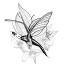 firefly and hummingbird tattoo design idea
