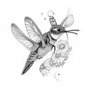 firefly and hummingbird tattoo design idea