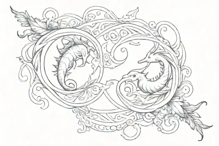 Pisces and Capricorn  tattoo design idea