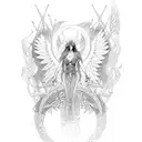 goddess morrigan Celtic tattoo design idea