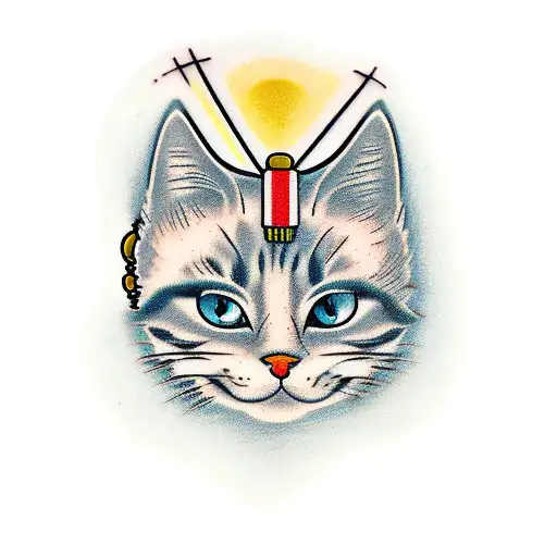 Huckleberry Cat tattoo design idea