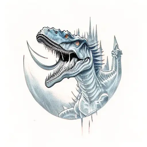 nazgul riding a tyrannosaurus tattoo design idea