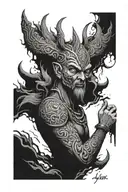 ajax god with text Liya and text It's hard to listen while you preach tattoo design idea