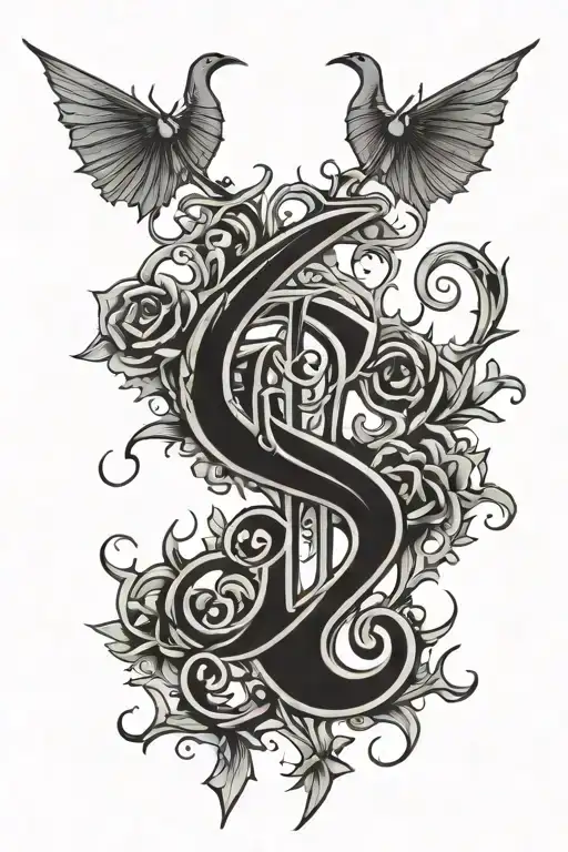 gothic letters tattoo design idea