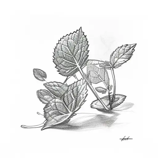 mint leaves  tattoo design idea