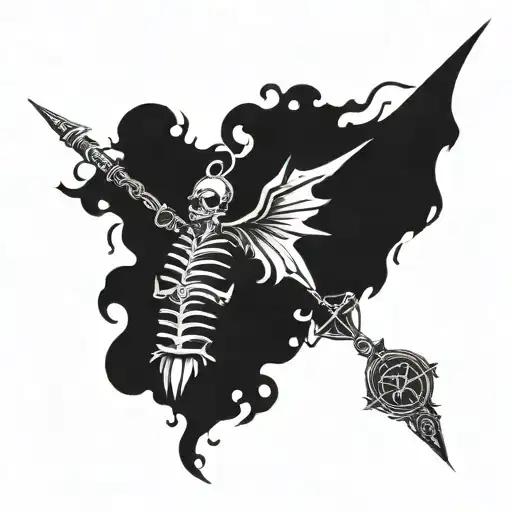 A tattoo design inspired by BDSM culture, incorporating elements of dominance and submission with a gothic twist tattoo design idea