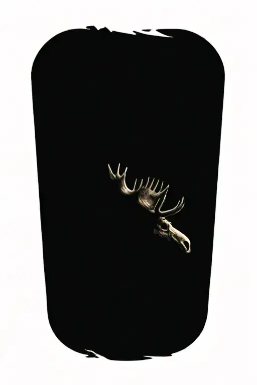 Evil Moose Skull Mysterious and Dark tattoo design idea