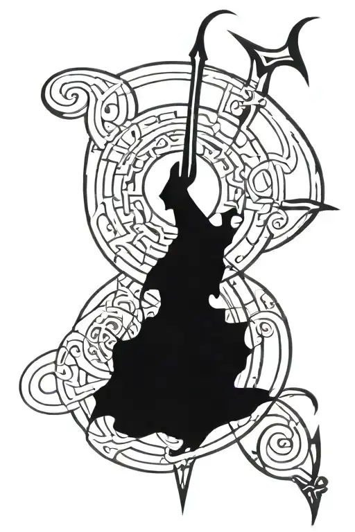 Mysterious pagan sigil tattoo design idea