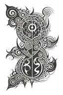 A mysterious and foreboding forearm tattoo with an emphasis on evil and darkness tattoo design idea