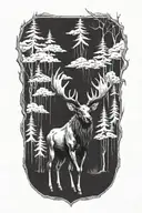 Evil Moose Skull tattoo design idea