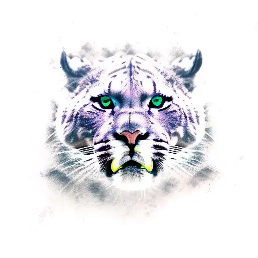 puma roaring tattoo design idea