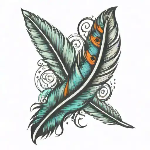 feather swallos the sign of infinity   tattoo design idea