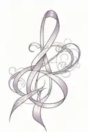 purple ribbon for epilepsy and cystic fibrosis, in LXV tattoo design idea