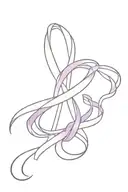 purple ribbon for epilepsy and cystic fibrosis, in LXV tattoo design idea