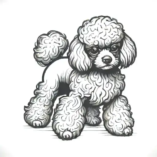 dog that looks like a toy poodle tattoo design idea