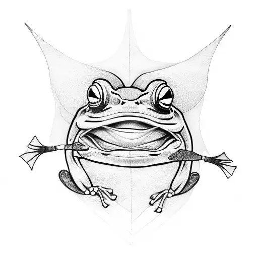 samurai frog  tattoo design idea