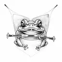 samurai frog  tattoo design idea