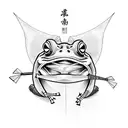 samurai frog  tattoo design idea