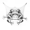 samurai frog  tattoo design idea