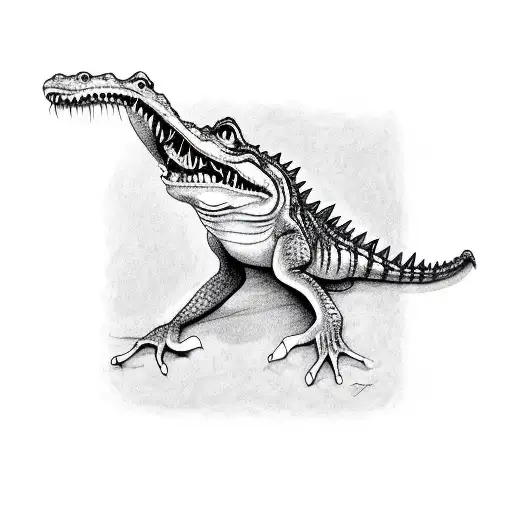 tim burton crocodile  tattoo design idea