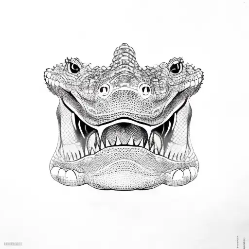 dark crocodile  tattoo design idea