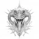 dark crocodile  tattoo design idea