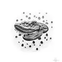 dark crocodile  tattoo design idea