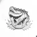 dark crocodile  tattoo design idea