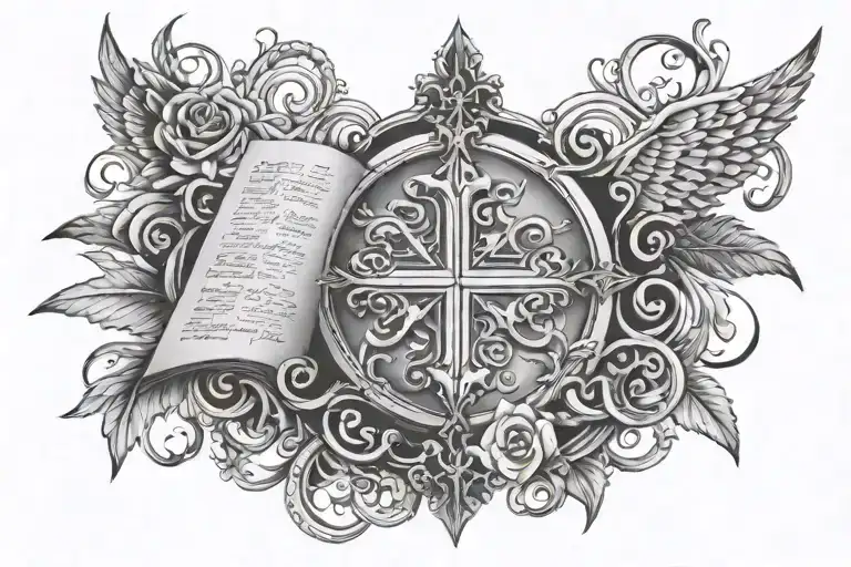 psalms 23 verse tattoo design idea