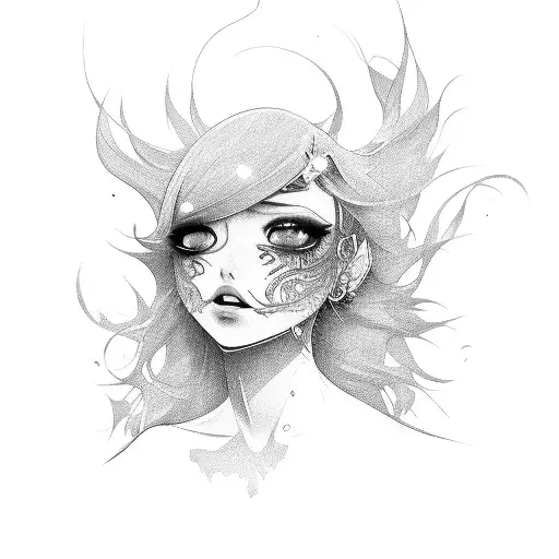 rori mercuri with ahegao face tattoo design idea