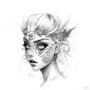 rori mercuri with ahegao face tattoo design idea