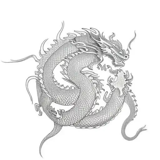 Dragon wrapping around sleeve tattoo design idea