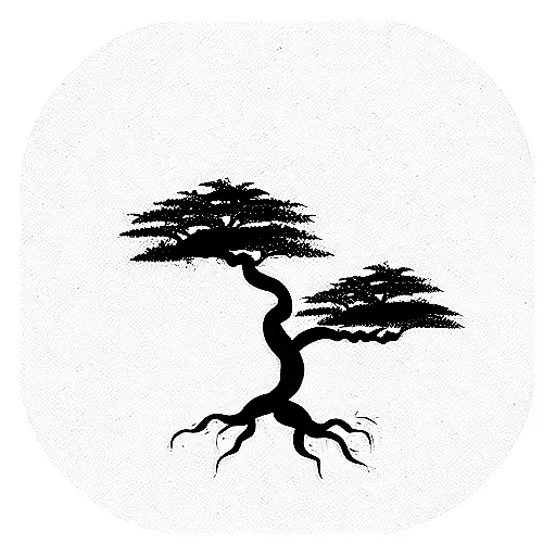Bonsai tree, Roots make a Koi fish tattoo design idea