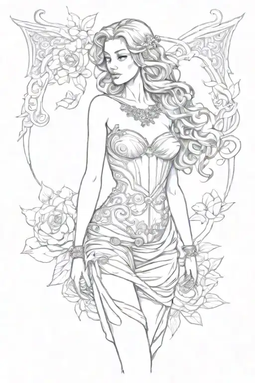 full body Aphrodite realistic sexy girl shoulder tattoo tattoo design idea