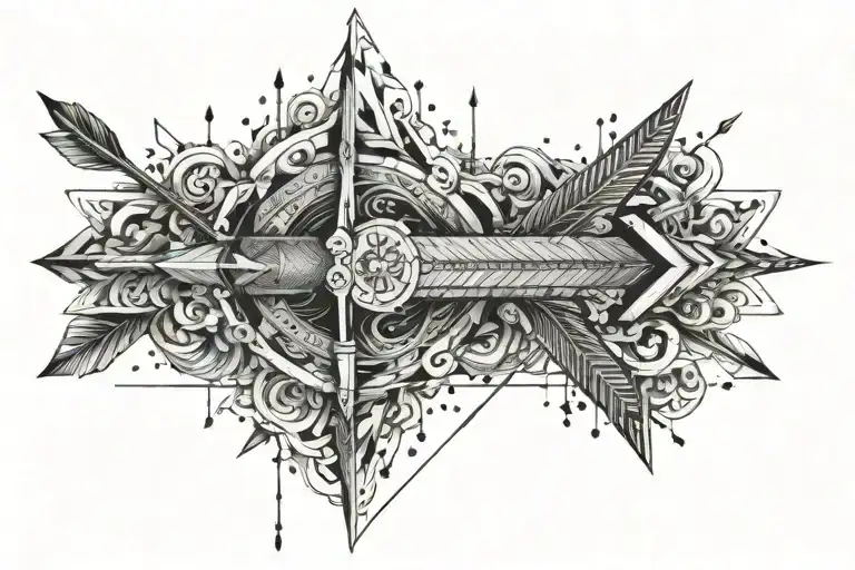a arrow which can go through everything happens tattoo design idea