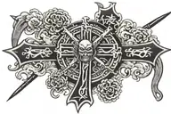 Gangsta cross tattoo design idea