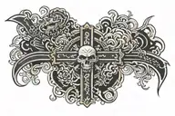 Gangsta cross tattoo design idea