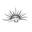 a sun with a sunburst and wave like character B and a small heart tattoo design idea