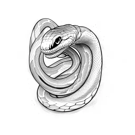 A snake trying to eat a swallow tattoo design idea